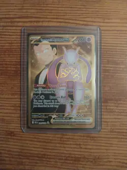 Destined Rivals Gold Team Rockets Mewtwo EX Hyper Rare Card 240/182 - Image 1