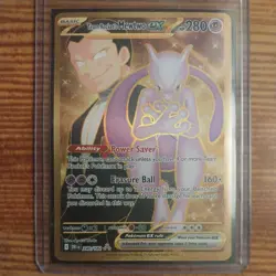 Destined Rivals Gold Team Rockets Mewtwo EX Hyper Rare Card 240/182 - Image 2