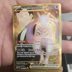 Destined Rivals Gold Team Rockets Mewtwo EX Hyper Rare Card 240/182 - Image 5