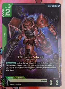 Char's Zaku II - ST03-006 - Legend Rare, Near Mint, Gundam Card Game - Image 1