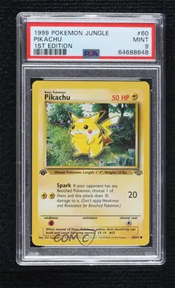 Pikachu 1st Ed. Pokemon Jungle PSA 9 MINT 1999 - Image 1