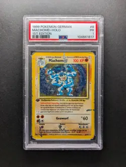 1999 Pokemon MACHOMEI - 8/102 - 1. Edition - Holo - Base Set DE - PSA 1 - Image 1