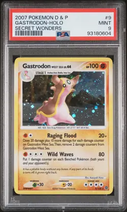 2007 Pokemon Diamond and Pearl Secret Wonders Holo Gastrodon West Sea #9 PSA 9 - Image 1