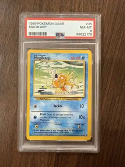 PSA 8 Magikarp 1999 Pokemon Game Base Set 1999-2000 35/102 Near Mint-Mint - Image 1