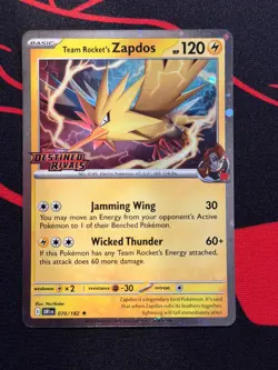 Pokemon Zapdos Team Rockets Stamp 070/182 Destined Rivals Promo Asia Exclusive - Image 1