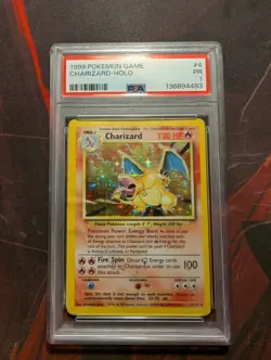 PSA 1 Charizard Holo Base Set Unlimited 4/102 Pokemon 1999 - Image 1