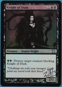 Knight of Dusk FOIL 10th Edition NM Black Uncommon SIGNED CARD (419120) ABUGames - Image 1