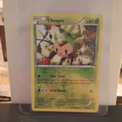 POKEMON CHESPIN 9/162 COMMON REVERSE HOLOFOIL BREAKTHROUGH LP CARD - Image 5