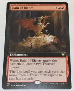 Rain of Riches 150 Extended Art Commander: Streets of New Capenna MTG UNPLAYED - Image 1