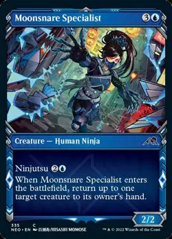 Moonsnare Specialist (Showcase Ninja) [Kamigawa: Neon Dynasty] Foil Near Mint - Image 1