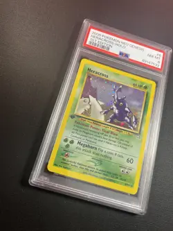 Pokemon PSA 8 WOTC Neo Genesis 1st Edition Heracross Holo 6/111 MINT - Image 3