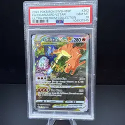 2022 POKEMON SWSH BLACK STAR PROMO #262 FULL ART/CHARIZARD VSTAR PSA 10 - Image 1