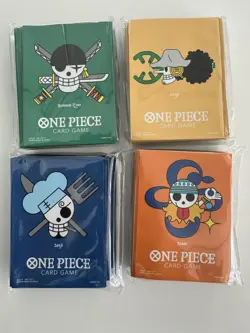 One Piece Official Sleeves vol 2 SET NAMI USSOP ZORO SANJI Bandai - Image 1