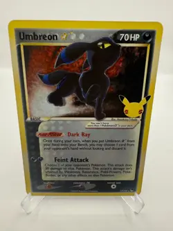 Umbreon Gold Star 17/17 Celebrations Classic Collection Holo Card NM Condition - Image 1