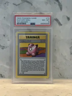 1999 Pokemon Base Set 1st Edition Clefairy Doll #70 PSA 8 - Image 1