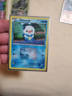 Oshawott 27/114 Pokemon League Promo Crosshatch Holo Foil BW B&W Pokemon Card - Image 1