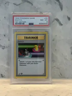 1999 Pokemon Base Set 1st Edition Switch #95 PSA 8 - Image 1
