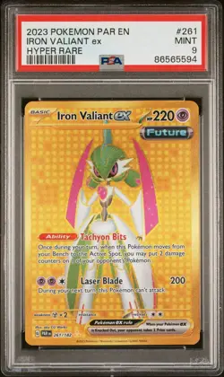 Iron Valiant Ex Hyper Rare PSA 9 261/182 Paradox Rift Future Gold Pokemon - Image 1