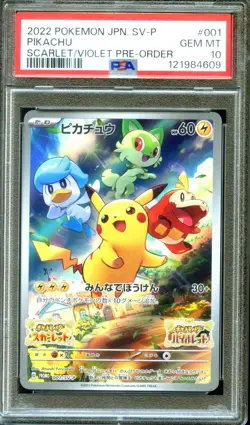PSA 10 Pikachu 001/SV-P Pre-Order Promo Japanese Pokemon - Image 1