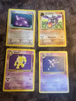 Fossil Non Holo Rare Lot - Ditto, Aerodactyl, Hypno, Haunter Pokemon Lot - Lp - Image 1