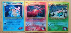 Pokemon Cards Red's Charizard & Red's Venusaur & Misty's Blastoise (Custom Made) - Image 1