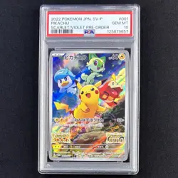 PSA 10 Pikachu 001/SV-P Scarlet & Violet promo 2022 Japanese Pokemon Card GEM - Image 1