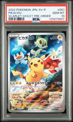 PSA 10 Pikachu 001/SV-P Scarlet & Violet promo 2022 Japanese Pokemon Card GEM - Image 3