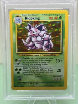 1999 POKEMON BASE SET UNLIMITED #11 NIDOKING-HOLO PSA 8 - Image 3