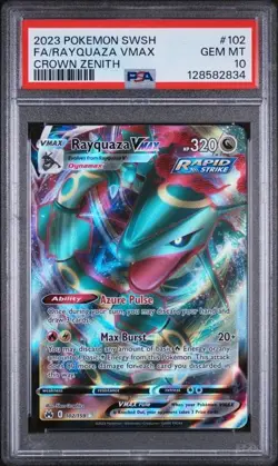 2023 POKEMON SWORD AND SHIELD CROWN ZENITH #102 FA/RAYQUAZA VMAX PSA 10 - Image 2