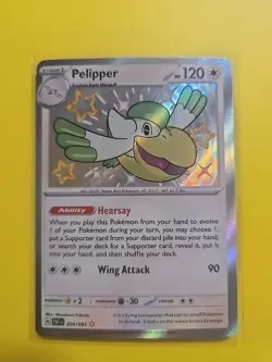 Pelipper 204/091 Sv: Paldean Fates Holo Pokemon TCG Baby Shiny - Image 1