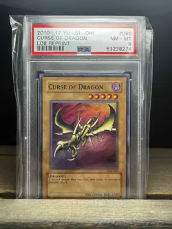 2010-17 yu-gi-oh! CURSE OF DRAGON LOB REPRINT PSA 8 - Image 1