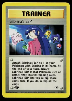 Pokemon Card - Sabrina's ESP Gym Heroes 117/132 Uncommon 1st Edition - Image 1