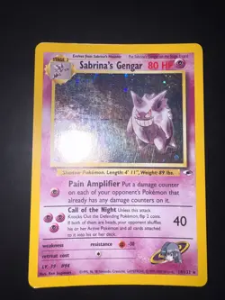 Pokemon Sabrina's Gengar Gym Heroes Holo Rare #14 Eng EXCELLENT - Image 2