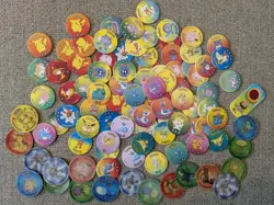 Huge Collection of vintage Pokemon BATTLE CAPS Pogs TCG Articuno Zapdos Moltres - Image 1