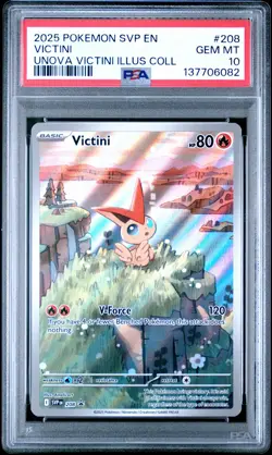 2025 POKEMON SVP EN-SV BLACK STAR PROMO #208 VICTINI PSA 10 - Image 1