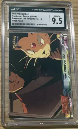 Pokemon CGC 9.5 MINT+ Pokemon Topps The Proposition 5 The First Movie - Image 1