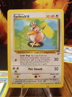 1999 Pokemon Base Set 2 Farfetch'd #40 Extremely LP - Image 1