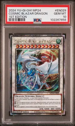 2024 YU-GI-OH! MP24-25TH ANV TIN: DUELING MIRRORS COSMIC BLAZAR DRAGON PSA 10 - Image 1