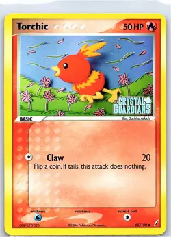 Torchic 65/100 Reverse Holo Stamp Crystal Guardians - Pokemon Card - NM - Image 1