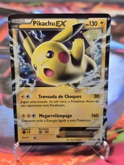 Pikachu EX Portuguese Pokemon XY Black Star Promo #XY174 - Moderately Played - Image 1