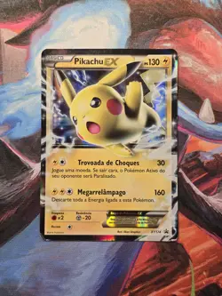 Pikachu EX Portuguese Pokemon XY Black Star Promo #XY174 - Moderately Played - Image 2