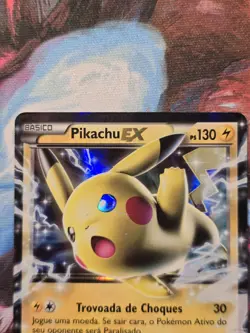 Pikachu EX Portuguese Pokemon XY Black Star Promo #XY174 - Moderately Played - Image 3