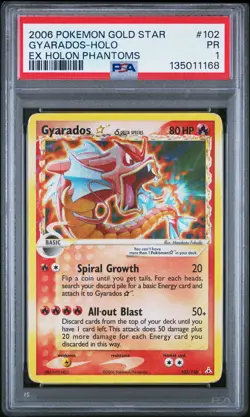 2006 POKEMON EX HOLON PHANTOMS GOLD STAR #102 GYARADOS-HOLO PSA 1 - Image 1
