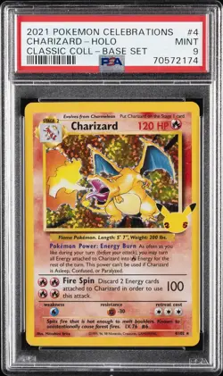 2021 POKEMON CELEBRATIONS CLASSIC COLL #4 CHARIZARD-HOLO PSA 9 - Image 1
