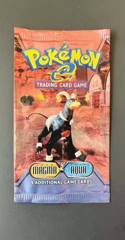 Pokemon TCG - Empty ex Team Magma Va Team Aqua Booster Pack - Houndoom Art #1 - Image 1