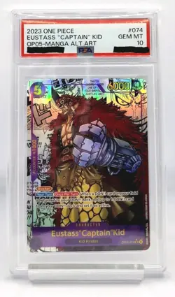 ONE PIECE AWAKENING OF THE NEW ERA MANGA OP05-074 EUSTASS "CAPTAIN" KID PSA 10 - Image 1