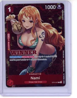 One Piece TCG | Nami | Winner | ST01-007 | Promo Card | Bandai | English | NM - Image 1