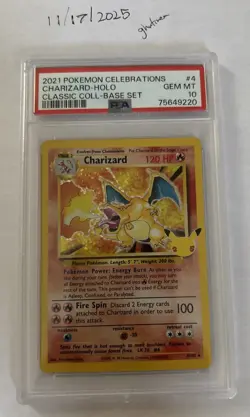 Pokemon Charizard Celebrations Classic Collection Card PSA 10 - Image 1