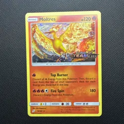 Pokemon Moltres TCG Sun & Moon Team Up Holo Promo Card 19/181 Stamped - Image 1
