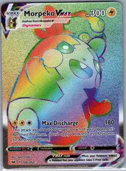 Morpeko VMAX 204/202 SWSH01: Sword & Shield Base Set - Pokemon Card - NM - Image 1